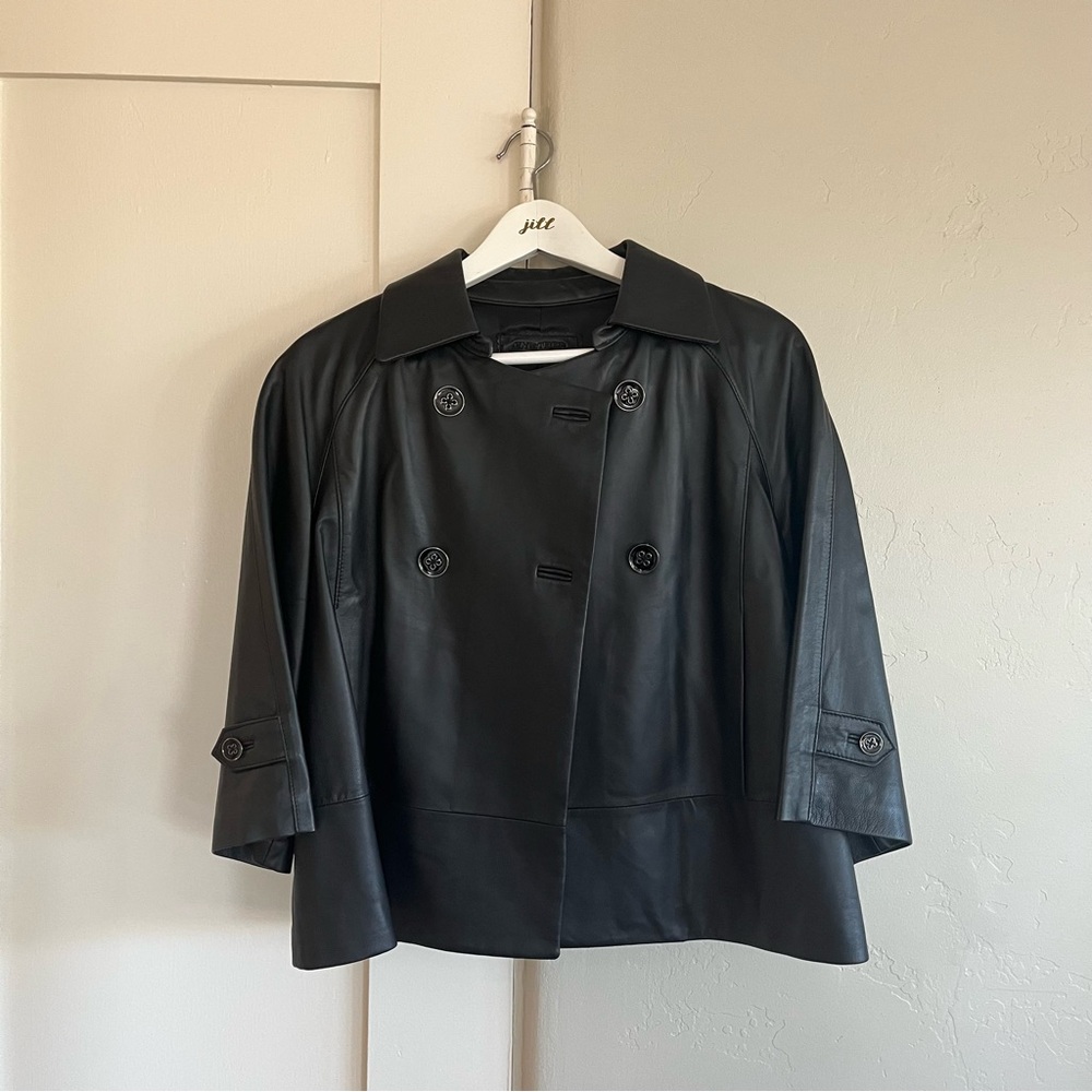 🤍 euc | my-tribe | cropped leather jacket
